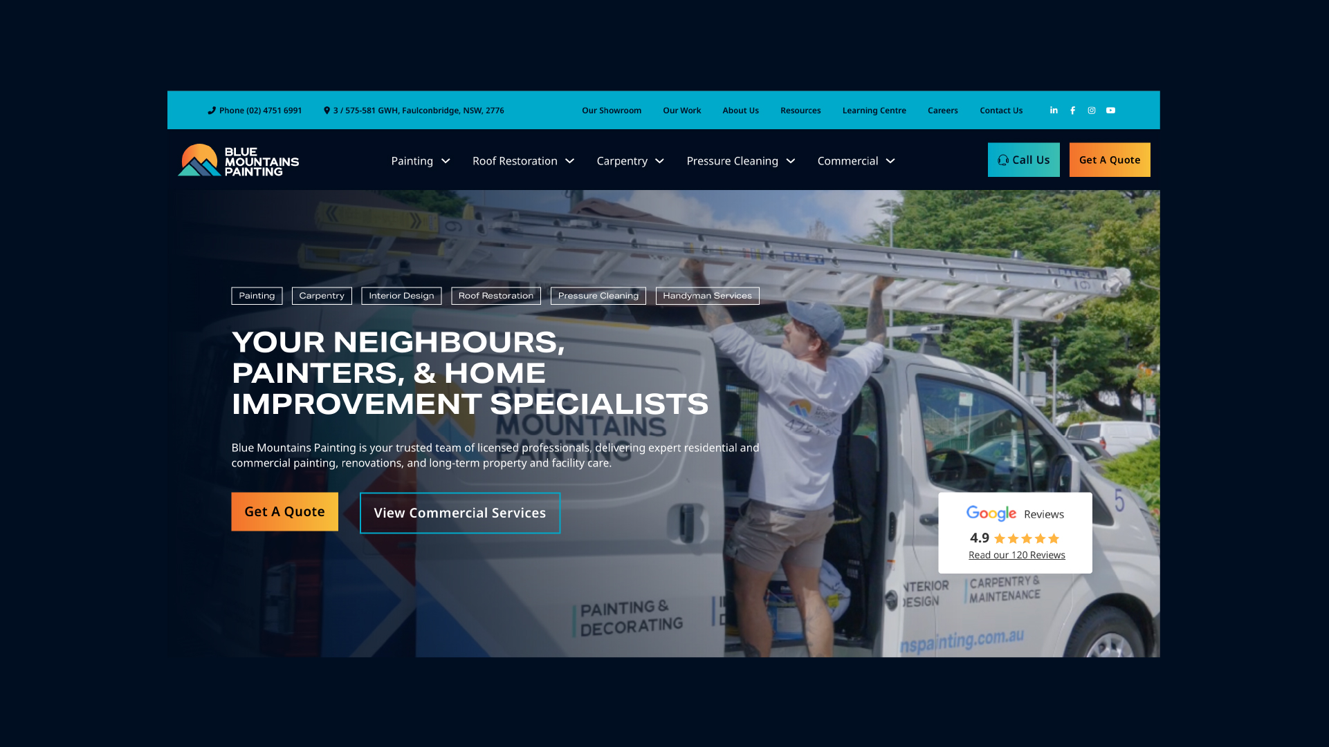 Blue Mountains Painting website, home
