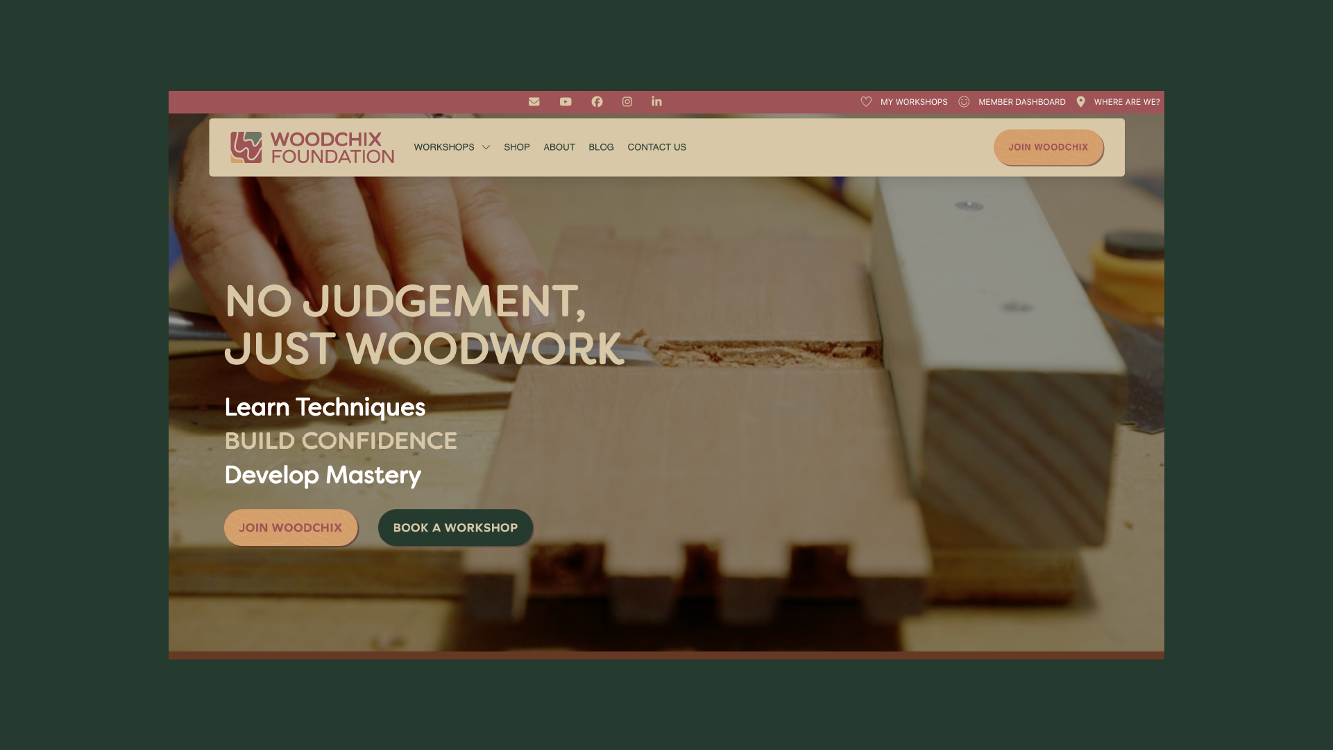 WoodChix Foundation website homepage